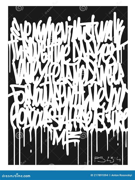 Calligraphy Abstract Graffiti Lettering Psalm 234 Hand Drawn