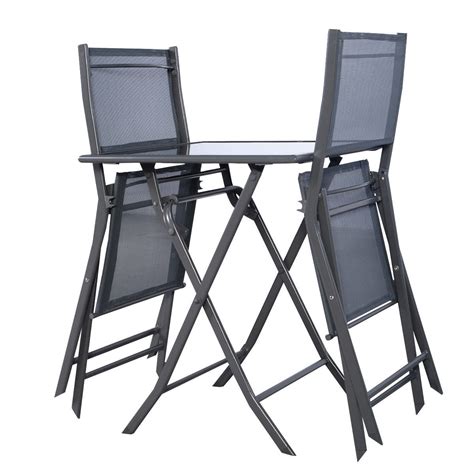 It includes a sturdy round table and 2 folding armless chairs. 3PCS Bistro Set Garden Backyard Table Chairs Outdoor Patio ...