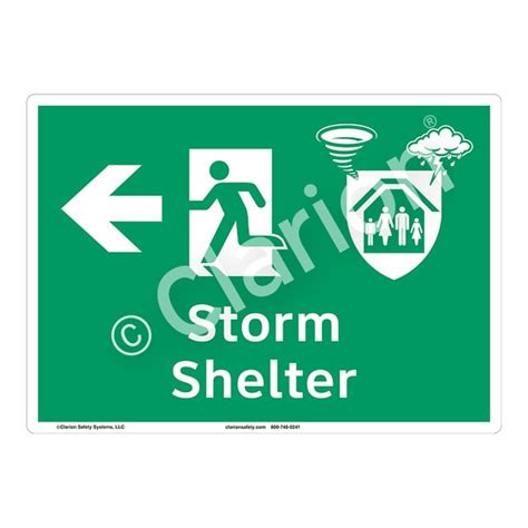 Clarion Safety Systems Ansiiso Compliant Storm Shelter Safety Signs