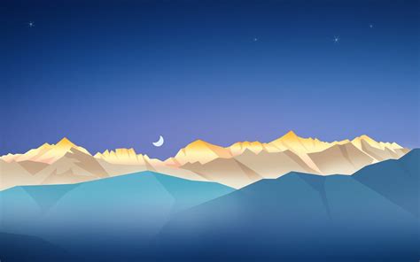 Night Minimalism Mountain Artwork Landscape Wallpapers Hd Desktop