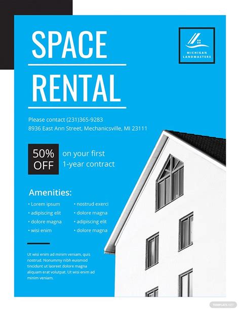 Simple Rental Flyer Template In Psd Illustrator Publisher Pages