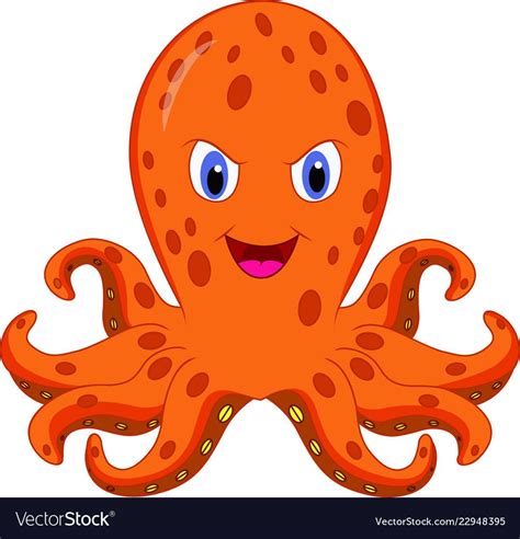 An Orange Octopus With Big Blue Eyes