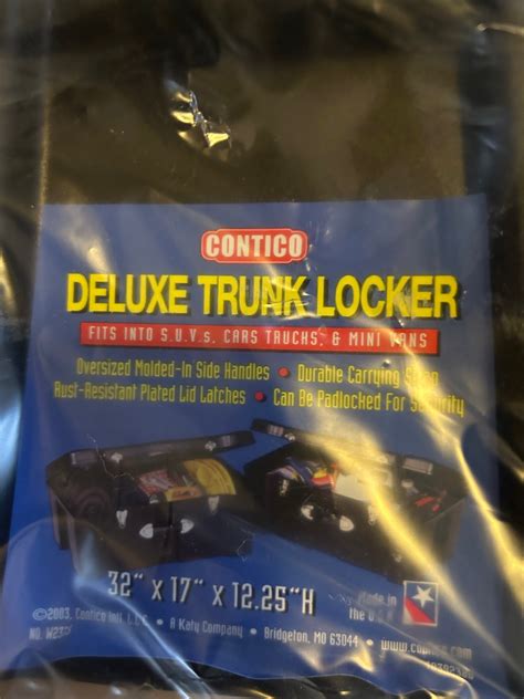 Contico Black Plastic Deluxe Trunk Locker New In Plastic 32x17x1225