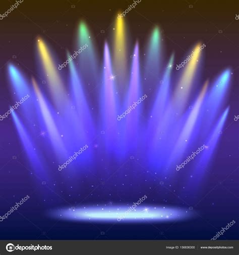 Background With Rays Of Light From The Colored Spotlights Bright