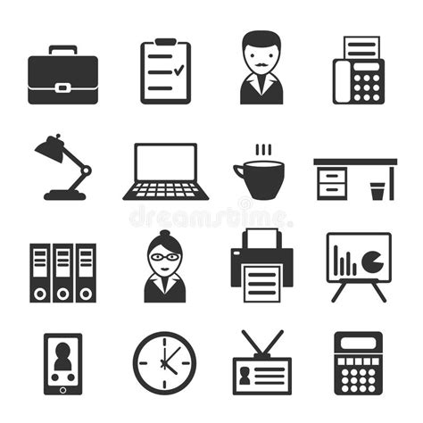 Office Icon Set Stock Vector Illustration Of Icons Concept 71303465