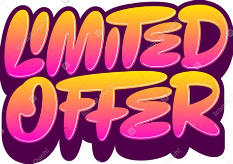 Lettering Limited Offer With Gradient And Shadow Illustration In Png Svg