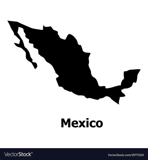 Mexico Map Icon Simple Style Royalty Free Vector Image