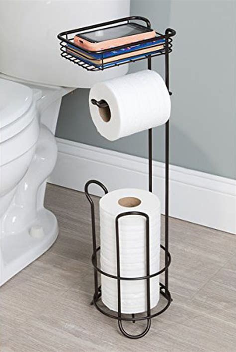 These paper holders are available in various finishes and have. Free Standing Toilet Paper Holder Tissue Roll Stand Bronze ...