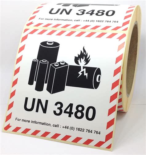 Buy 250 X Iata Compliant Un 3480 Lithium Ion Battery Hazard Labels