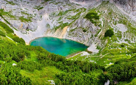 Mountain Lake Bovec Julian Alps Slovenia Landscape Wallpaper High