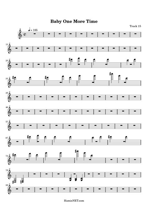 (still believe) when i'm not with you, i lose my mind give me a sign, hit me baby one more time! Baby One More Time Sheet Music - Baby One More Time Score ...