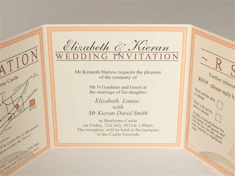 Main Invitation Text Of Florence Invitation Tri Fold Wedding