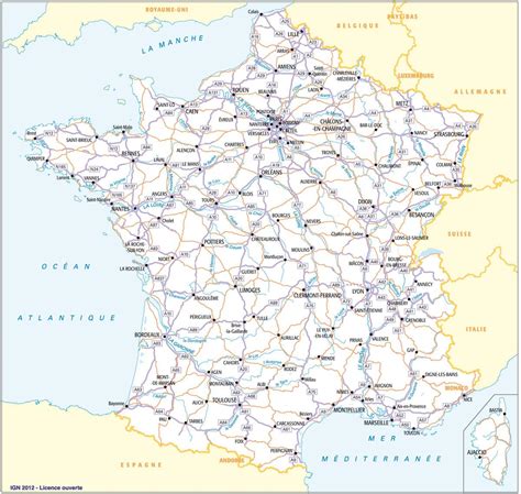 Carte Routière De La France Routes Péages Et Autoroutes De France