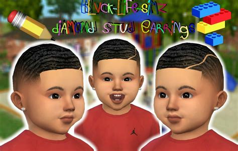 Bls Diamond Stud Earrings For Toddlers Toddler Hair Sims 4 Toddler