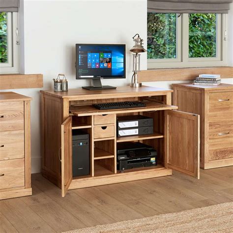 Mobel Solid Oak Hidden Home Office Computer Desk Buy Now