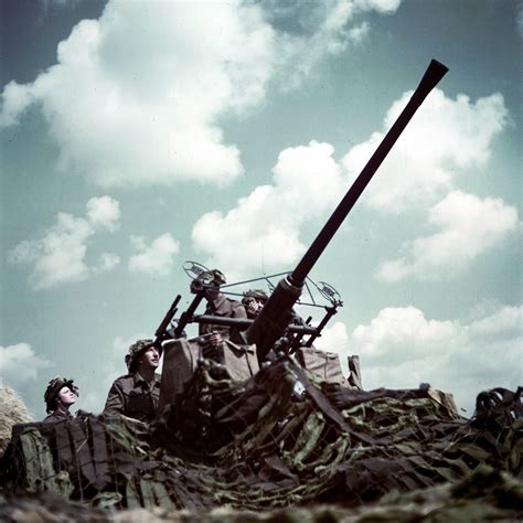 World War Ii In Color Canadian Anti Aircraft Gun Crew In Normandy