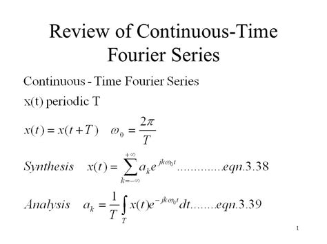 Fourier Series Representation Of Periodic Signals
