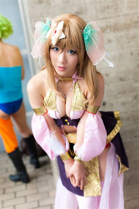 Amemiya Luna Blonde Hair Ciel No Surge Cleavage Cosplay Detached