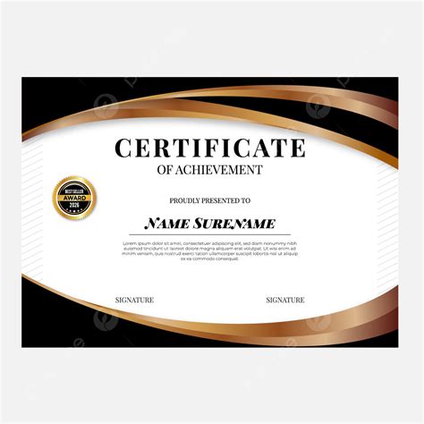 Design Template Certificate Vector Gold Color Template Download On Pngtree