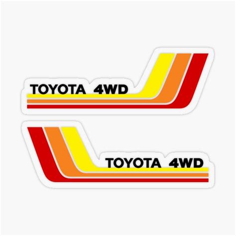 Vintage Toyota Racing Stripes 4wd Logo Pack Transparent Border