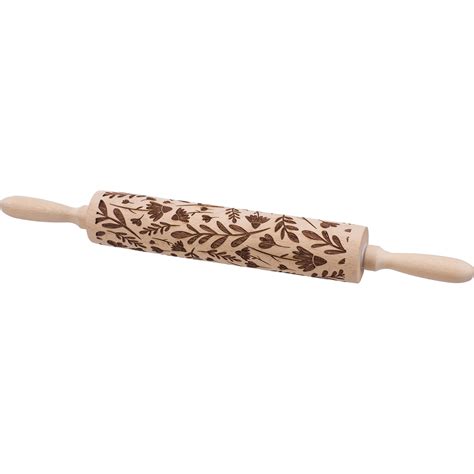 Large Floral Wooden Rolling Pin Primitives By Kathy