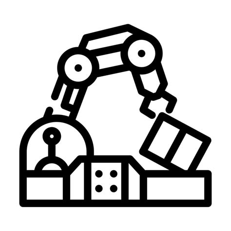 Robotic Arm Conveyor Production Line Icon Vector Illustration 8096083