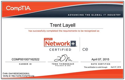Comptia Network Ce Certificate
