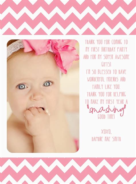 First Birthday Thank You Card Messages Birthdaybuzz