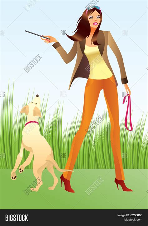 Sexy Woman Dog Park Vector And Photo Free Trial Bigstock