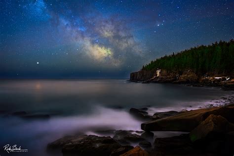 Milky Way Over Otter Cliff Acadia National Park Maine Rick Berk
