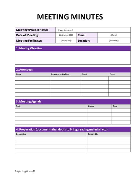 Meeting Minutes Template Free Download EWriting