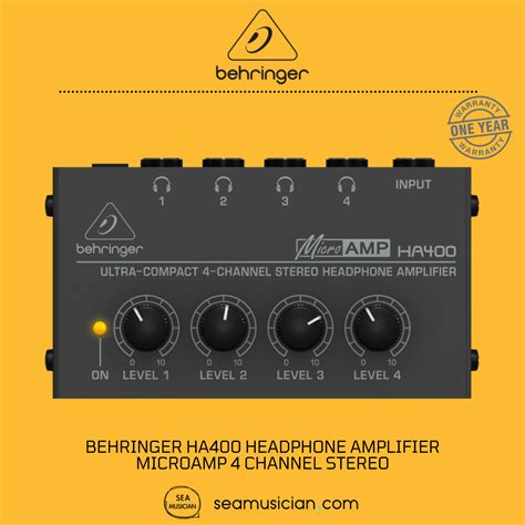 Behringer Ha Headphone Amplifier Microamp Channel Stereo