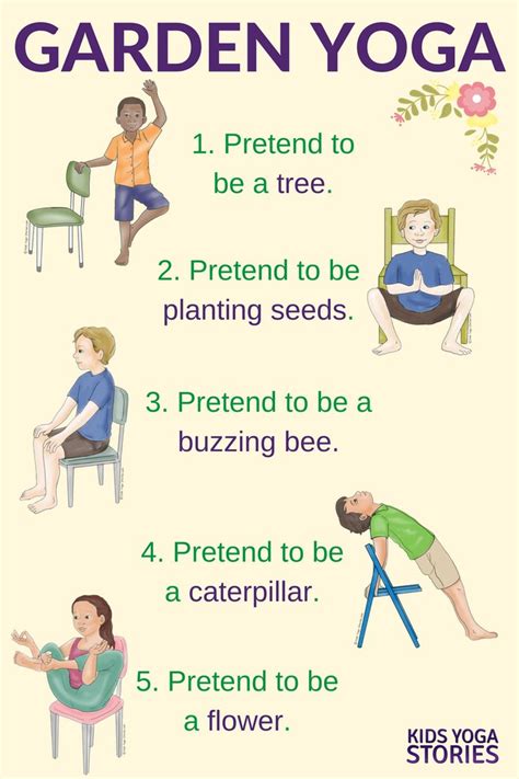 5 Garden Yoga Poses For Kids Using A Chair Kids Yoga Stories Blog
