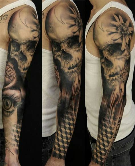 Skull Tattoo Arm Sleeve