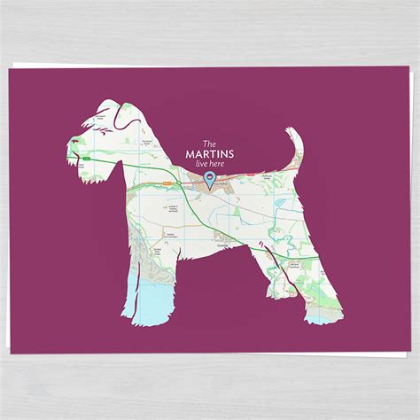 Personalised Map With Schnauzer By Well Bred Design