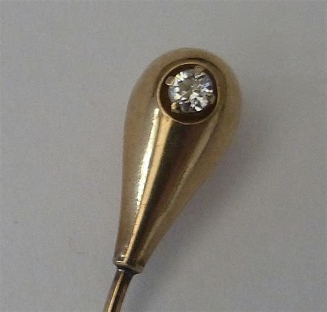 antique victorian 14k yg diamond stickpin from bejewelled on ruby lane