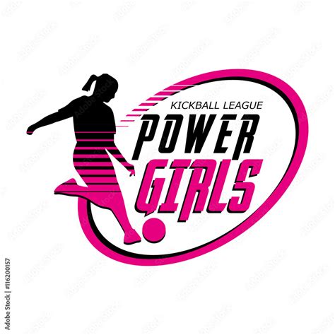 Logo Power Girls Kickball League Stock Vector Adobe Stock