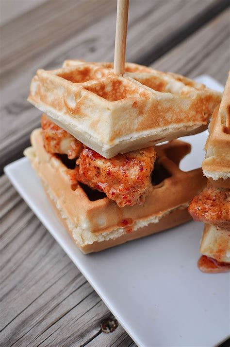 Hot Honey Chicken And Waffle Sliders Our Handcrafted Life Recipe Waffle Sliders Chicken