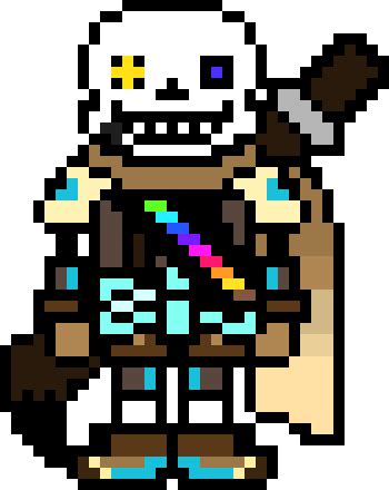 Just made this because i was bored, also i couldn't find any decent sprites online. Ink Sans sprite | Pixel Art Maker