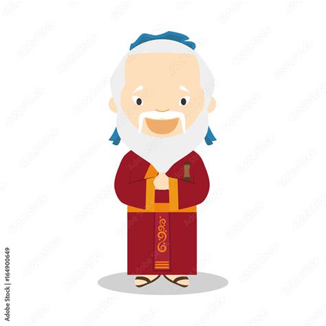 Confucius Cartoon Character Vector Illustration Kids History