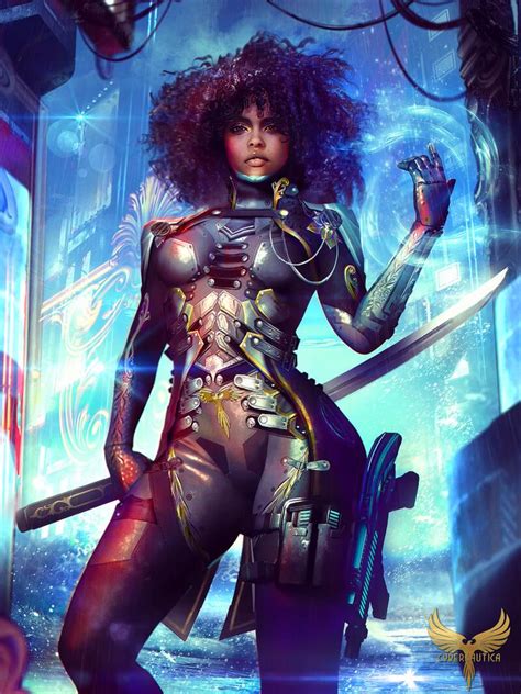 Cyberpunk Art By Eddy Black Women Art Black Girl Art Cyberpunk Art