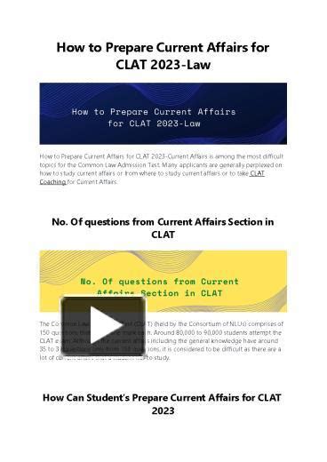 Ppt How To Prepare Current Affairs For Clat 2023 Powerpoint
