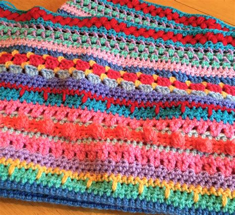 Das Crochet Connection Mca Multi Stitch Stripe Blanket 5