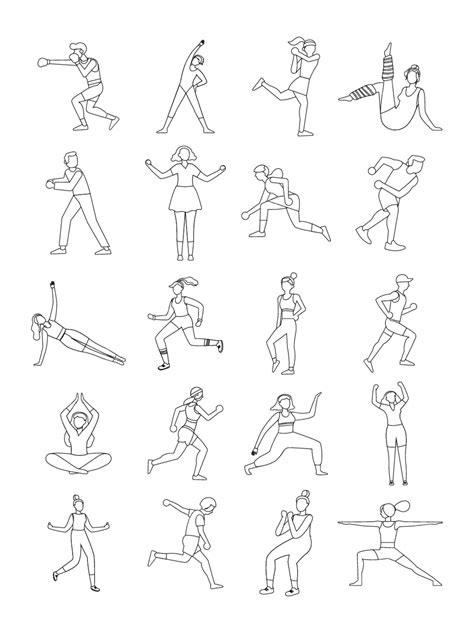 Hand Drawn Fitness Vector Hd Images Line Drawing Hand Drawn Cute