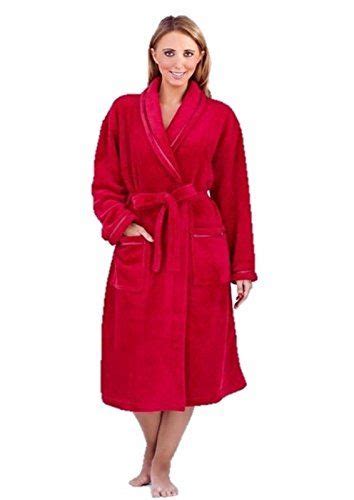 Ladies Long Fleece Dressing Gown Red Size 1618 Click Image For More