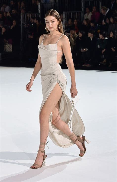Gigi Hadid Cream Jacquemus Backless Dress Ramp Walk Paris 2020 On Sassy
