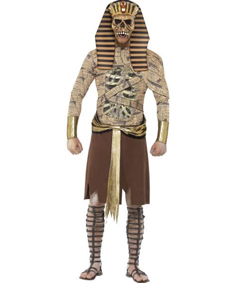 Kostüme Halloween Egyptian Zombie Pharoah Mummy Adults Mens Fancy Dress Costume