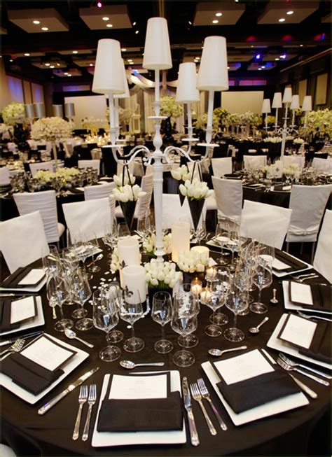 Linens include tablecloths, table runners, napkins, chair sashes, and table overlays. A Great Black and White Wedding Theme - Arabia Weddings