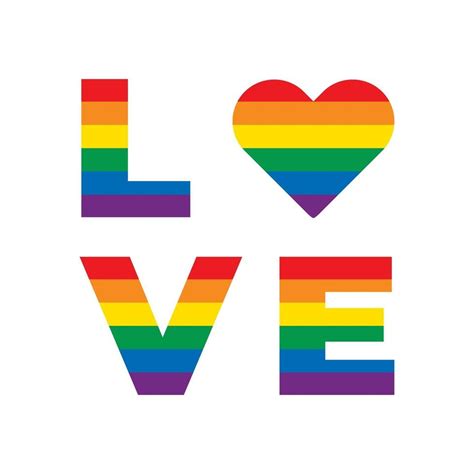 lgbt rainbow equality symbols love slogan love sign with rainbow lgbt flag heart isolated on