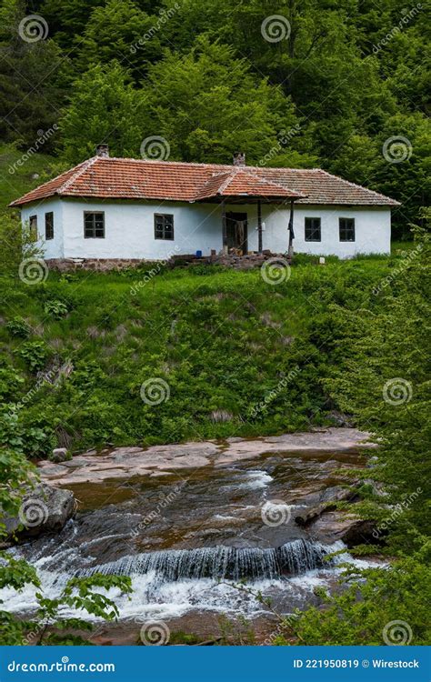 Abandoned House Above A Waterfall Stock Image Image Of Abandoned